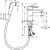Смеситель для раковины Hansgrohe Vernis Blend 71215000 с гигиеническим душем, хром фото 2