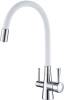 Смеситель для кухни Lemark Comfort LM3075C-White с гибким изливом