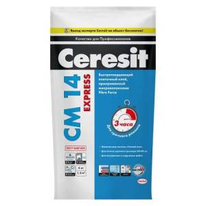 Клей Ceresit CM 14 Express для плитки быстротвердеющий Серый 5 кг