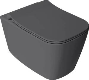 Унитаз подвесной Isvea VEA Cubo 10VA02001SV-2C безободковый, сиденье с микролифтом, антрацит матовый