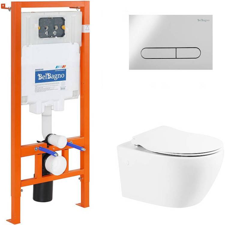 Комплект Belbagno Prospero BB507B/BB2020SC/BB002-80/BB005-PR-CHROME кнопка хром