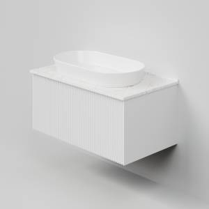 Тумба с раковиной La Fenice Terra Bianco NFNC-01-TER-B-80-3-M-GG белая матовая, 80 см