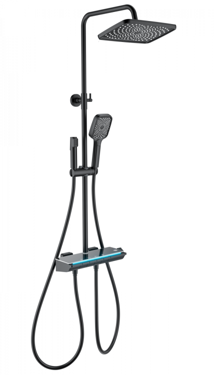 Душевая стойка Wonzon & Woghand WW-B4174-MB с термостатом, черный