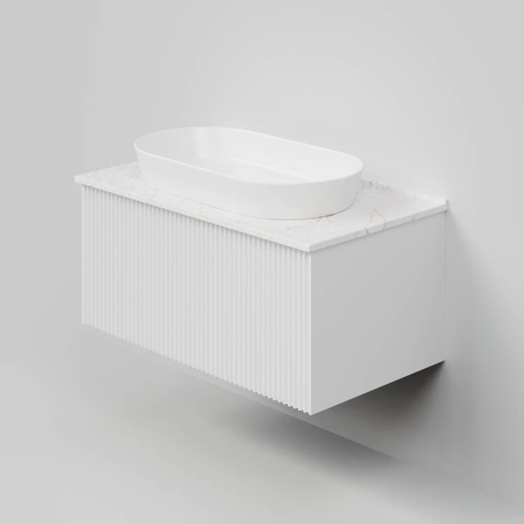 Тумба с раковиной La Fenice Terra Bianco NFNC-01-TER-B-80-3-M-GG белая матовая, 80 см