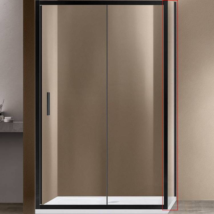 Боковая стенка Vincea Garda VSG-1G100CLB черный, стекло прозрачное