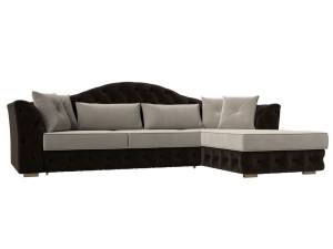 Диван угловой Лига Диванов Артис 121606 бежевый, коричневый, правый угол