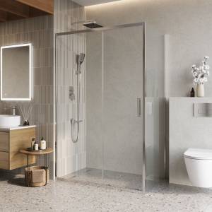 Душевой уголок BelBagno LUCE-AH-1-130/80-C-Cr профиль хром, стекло прозрачное, 130x80x195