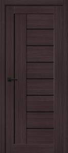Межкомнатная дверь Bravo Браво-29 полотно Wenge Melinga, cтеклянная вставка Black Shine 800x2000