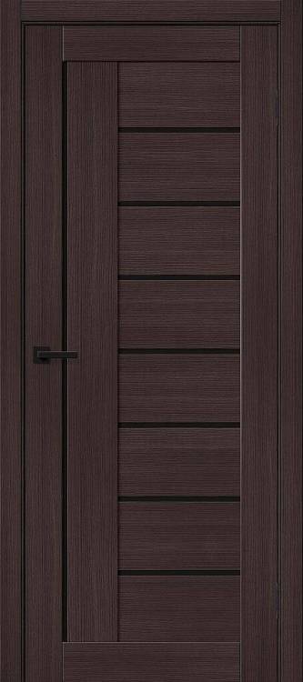 Межкомнатная дверь Bravo Браво-29 полотно Wenge Melinga, cтеклянная вставка Black Shine 800x2000