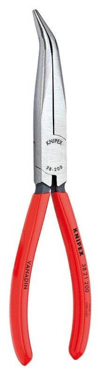 Плоскогубцы KNIPEX механика, плоскокруглые губки под углом 40 с крестовой насечкой, 200 мм, чёрные, 1К ручки