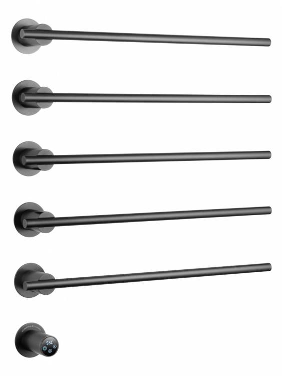 Полотенцесушитель электрический Wonzon & Woghand WW-A365-GM встраиваемый, Темный графит