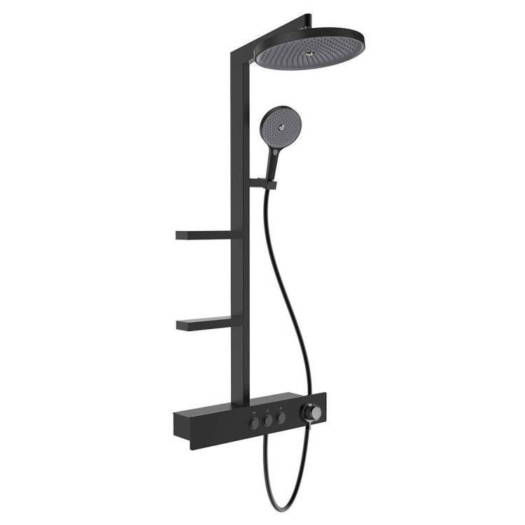 Душевая система AQUAme AQM8005B черная, с термостатом