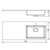 Раковина Uperwood Cosmos Quartz RCosmos Quartz120RU над стиральной машиной, правая, уголь, 120x48 фото 2