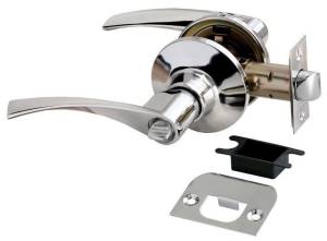 Дверная ручка Rucetti HK-02 WC PC с фиксатором полированный хром