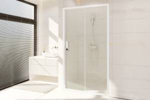 Душевая дверь в нишу Royal Bath Accord RB120HS-T профиль белый, стекло прозрачное, 120x200