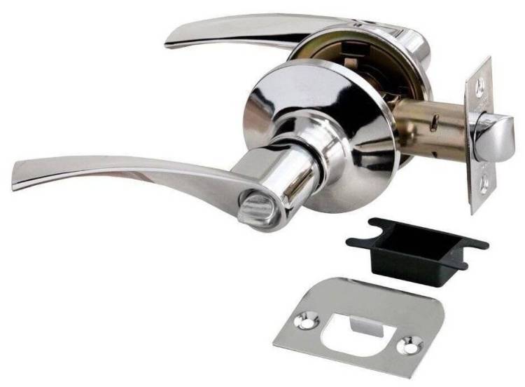 Дверная ручка Rucetti HK-02 WC PC с фиксатором полированный хром