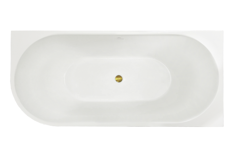 Акриловая ванна Royal Bath Riva RB610310R-GD правая, белая, 150x75