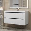 Тумба с раковиной Uperwood Tanos подвесная, белая, графит, 100 см фото 3