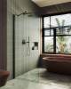 Душевая перегородка MaybahGlass MGD-695-6ш 79x195, стекло прозрачное 8 мм, профиль черный