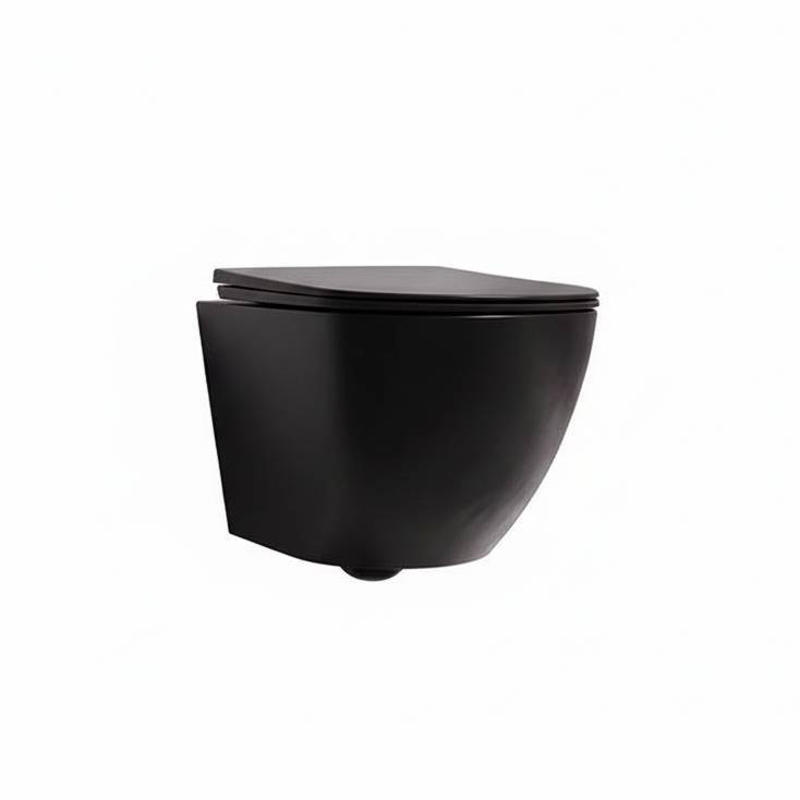 Унитаз подвесной Veconi Moro VMO-48TB безободковый, с крышкой-сиденьем микролифт, черный