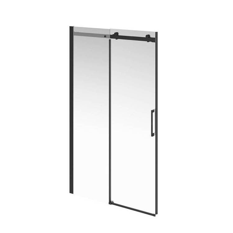 Душевая дверь Kerama Marazzi Cristallo CT.120.SD.BLK.M раздвижная, с функцией soft close, профиль матовый черный, 120х210