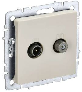 ТВ-розетка TV+SAT IEK Brite BR-AF20-O-K10 бежевый