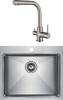 Комплект Paulmark Isar PM805951-BS брашированная нержавеющая сталь + Смеситель Paulmark Essen Es213011-NI для кухонной мойки, никель