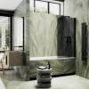 Шторка на ванну MaybahGlass MGV-785-6 70x140, поворотная, стекло графит 6 мм, профиль черный, с полотенцедержателем фото 2