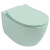 Унитаз подвесной Isvea Sentimenti Neo 10AR02010SV-2T + 40D40542I-S безободковый, с крышкой-сиденьем микролифт, мятно-зеленый матовый