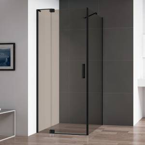 Душевой уголок Cezares Slider AH 1 90-90/100 BR Nero профиль черный, стекло бронза
