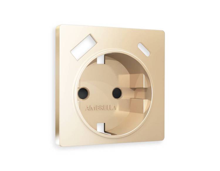 Лицевая панель для электрической розетки с заземлением со шторками 2USB A+C Ambrella Volt Alfa AP6100