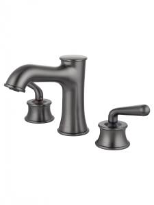 Смеситель для раковины Wonzon & Woghand WW-88159008-BGM на 3 отверстия, темный графит