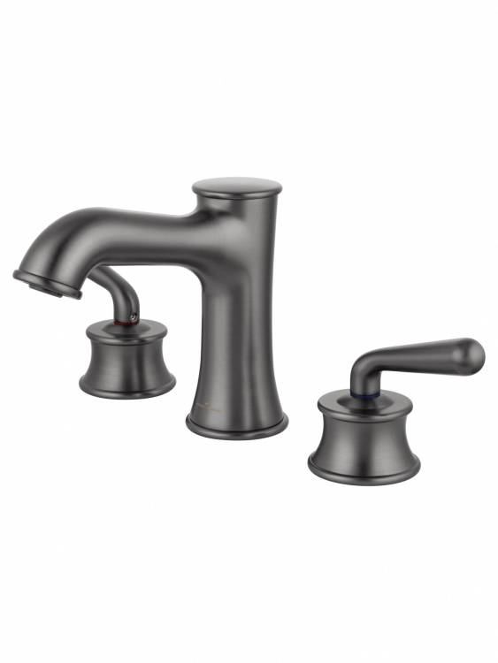 Смеситель для раковины Wonzon & Woghand WW-88159008-BGM на 3 отверстия, темный графит