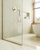 Душевая перегородка MaybahGlass MGD-695-3у 79x195, стекло прозрачное 8 мм, профиль золото фото 3