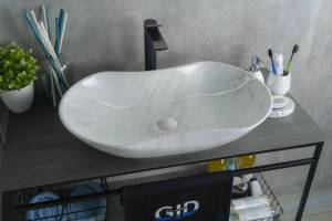Раковина Gid Lago Mnc503H012 54464 глянцевая, под камень, 66.5x41x12