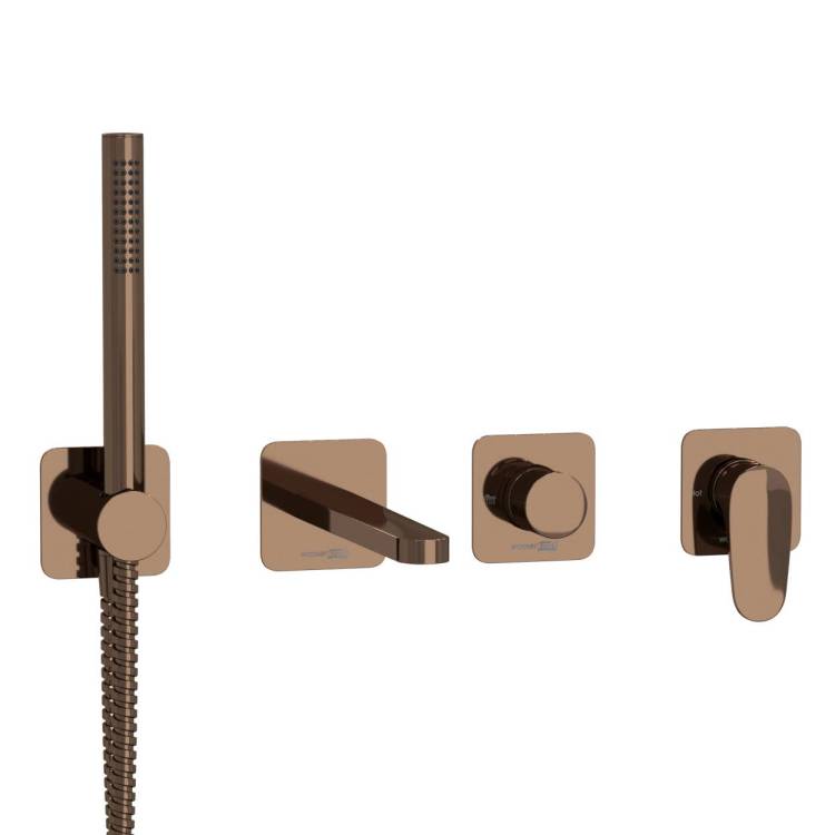 Душевой комплект Wasserkraft Asphe A7751.287.289.290.292.291 розовое золото, встраиваемый, с изливом, с лейкой