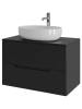 Тумба с раковиной Orange Line Li-80TubMDF+B05-520W черная матовая, 80.5 см фото 2