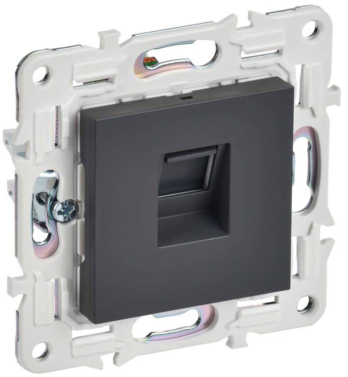 Розетка компьютерная RJ45 IEK Skandy SK-K10-1-K48 титан