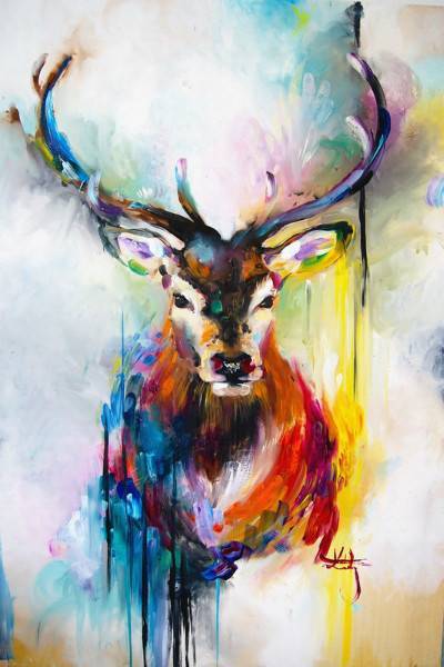 3D Фотообои Artegrafico «Олень красками» ART023 акварель