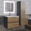 Тумба с раковиной Uperwood Barsa 2930205645 подвесная, черная, дуб сонома, 60 см фото 6