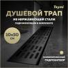 Душевой трап Teymi Ellie T90372 решетка черная, 10х50 см