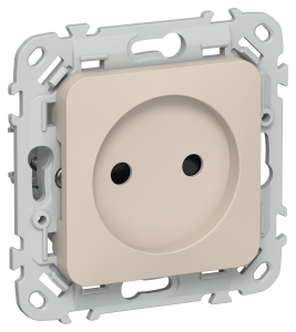 Розетка 1-местная с защитными шторками IEK Flite FI-R13-10-1-K88 льняной