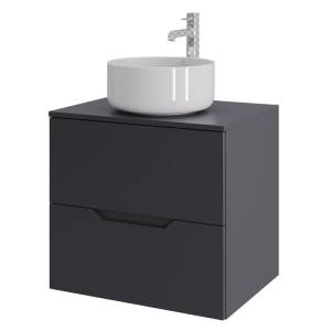 Тумба с раковиной Orange Line Li-60TugMDF+B07-345W графит матовый, 60 см