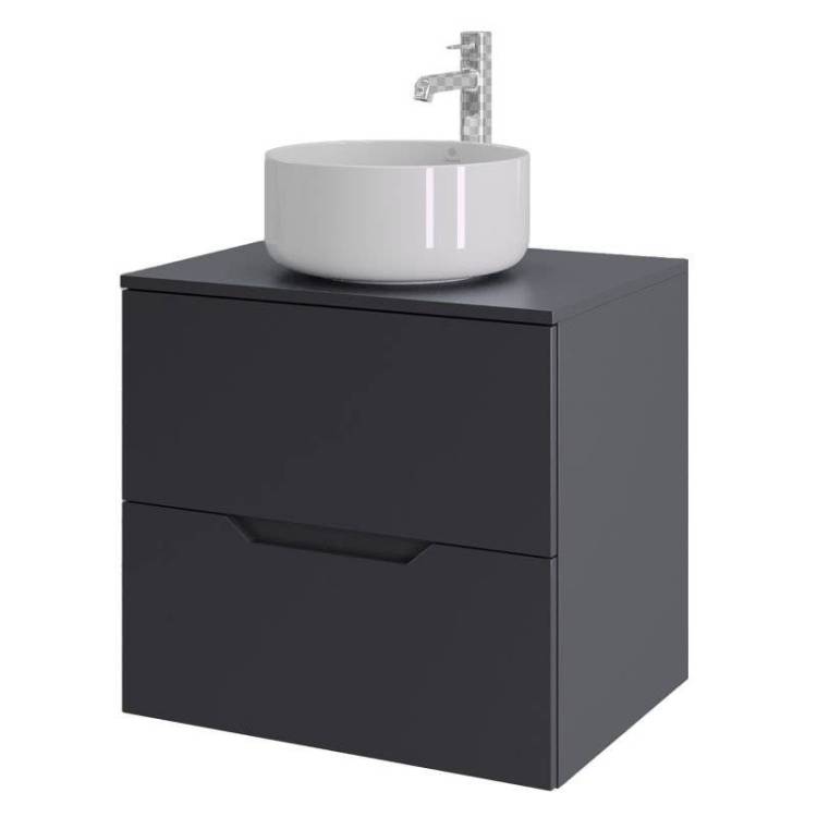 Тумба с раковиной Orange Line Li-60TugMDF+B07-345W графит матовый, 60 см