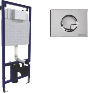 Система инсталляции для унитазов Berges Novum 040223 с кнопкой смыва, хром глянец