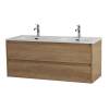 Тумба с раковиной BelBagno KRAFT 120 подвесная, на две чаши, Rovere Nebrasca Nature фото 2