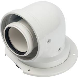 Конденсационное колено Stout 90 градусов DN60/100 м/п PP-AL с фланцем (совместим. с Bosch)