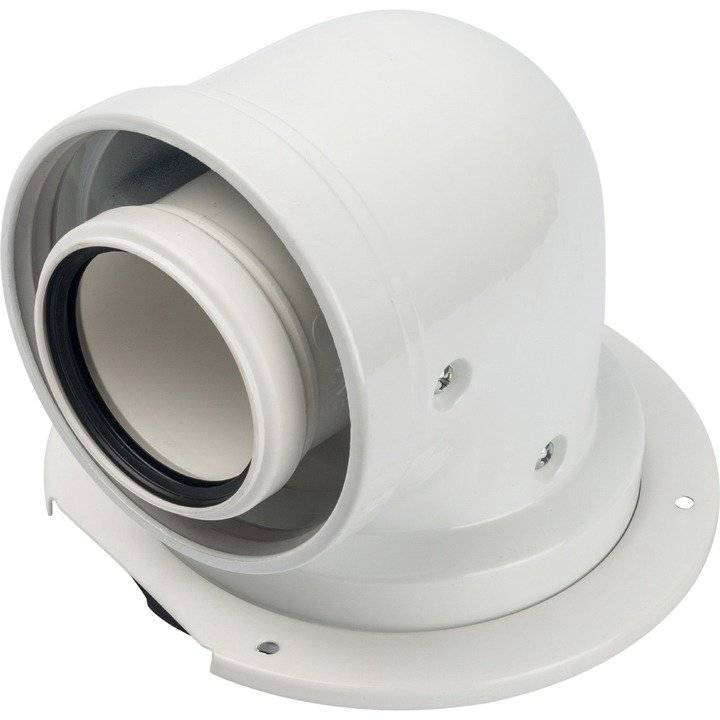 Конденсационное колено Stout 90 градусов DN60/100 м/п PP-AL с фланцем (совместим. с Bosch)