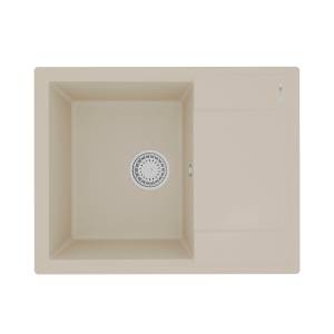 Кухонная мойка Lemark IMANDRA 640 9910020 врезная прямоугольная с крылом из кварцгранита бежевый