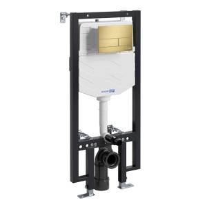 Система инсталляции для унитазов Wasserkraft Vils 56TLT.010.ME.MG04 клавиша золото матовое